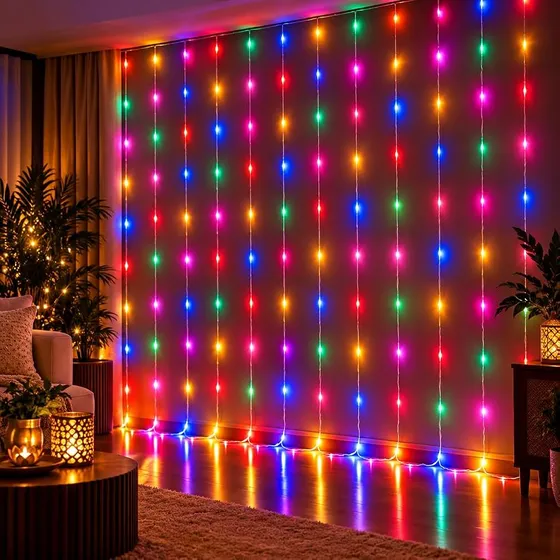 Brighten your space with the Desidiya 200 LED Waterfall Curtain String Lights