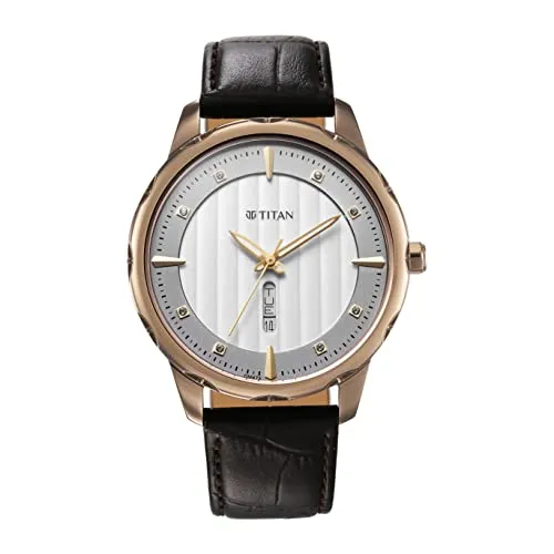 Titan Off White Dial Analog Watch