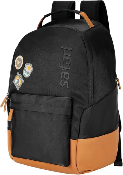 Safari Dart 3 24L College backpack, 2 compartments, 17" laptop compatible, Smart trolley sleeve, Front pocket, college backpack bags for women and men, travel bag, Ideal for Students, Color - Black