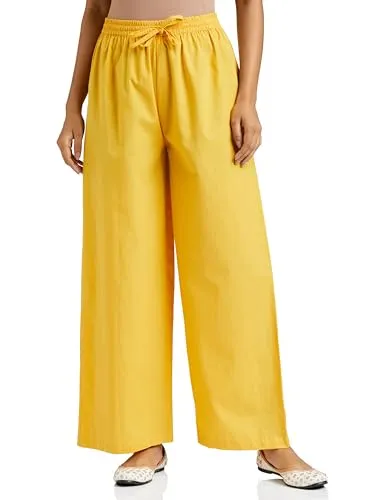 Amazon Brand - Myx Women Relaxed Fit Mid Rise Palazzo (Available in Plus Sizes)