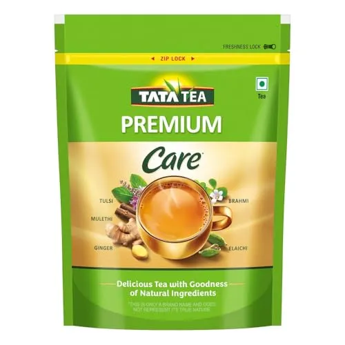 Tata Tea Premium Care Black Tea 1kg, Delicious Tea with Goodness of Tulsi, Mulethi, Ginger, Brahmi & Elaichi, Trusted Quality Tea, Loose Leaves