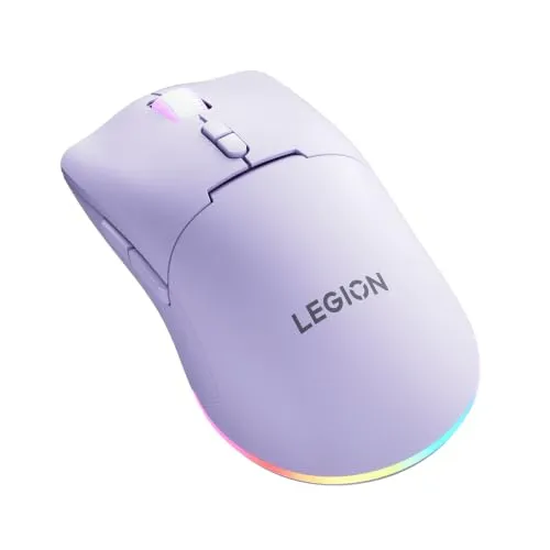 Lenovo Legion M220 Wireless RGB Gaming Mouse Tri-Mode connectivity (Bluetooth, 2.4GHz, Wired), Upto 5000DPI, 20million clicks, Rechargeable Battery, Ambidextrous, 95g, Pink