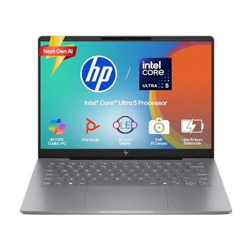 HP OmniBook X Flip OLED Intel Core Ultra 5 226V, 40 Tops (16GB LPDDR5x,1TB SSD) 3K, Touch, 120hz, 14''/35.6cm, Intel ARC Graphic,Win11, Office24, Meteor Silver, 1.38kg, fm0099TU,Pen, 2 in 1 AI Laptop