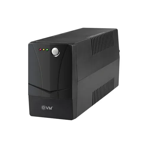 EVM EPS720 600VA/360W Line Interactive UPS – Backup Power for PC, CCTV, WiFi Router & DVR/NVR, Wide Input 140–300V AC, Pure Sine Wave Output – 2 Year Warranty (EPS720)