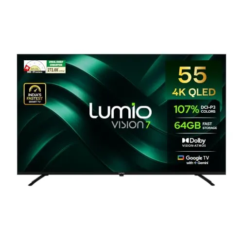 Lumio Vision 7 II 2026 139 cm (55 inches) 4K Ultra-HD Smart QLED Google TV FTW3-ADSK