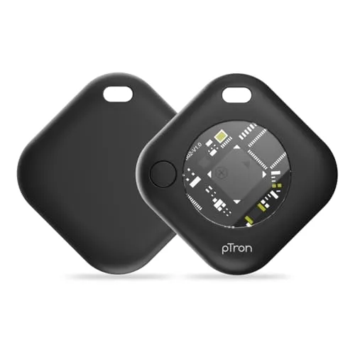 pTron TagNet X1 for iPhone/iOS Users, Works with Apple Find My Network, MFi, Anti-Lost & Loud 80dB Buzzer Alert, No SIM Needed, Item Finder for Keys, Wallets, Bags, 1-Year Battery (Black)