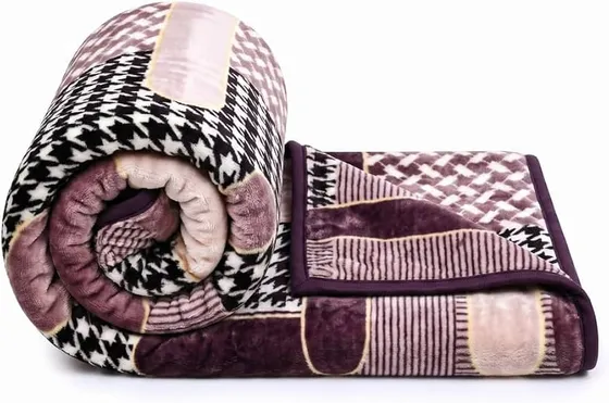 BSB HOME Premium Super Soft Cloudy Printed Mink Single Bed Blanket for Mild Winter/Heavy Winter, Ultrasoft & Cozy Single Ply Blanket | | 152 x 228 Cm (Brown & Pink Rose Printed, Weight 1100 Grams)